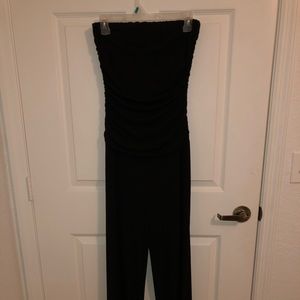 Black silk jumpsuit